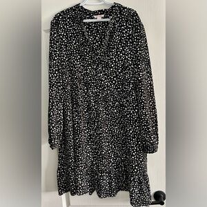 Joe Fresh Black and White Patterned Dress